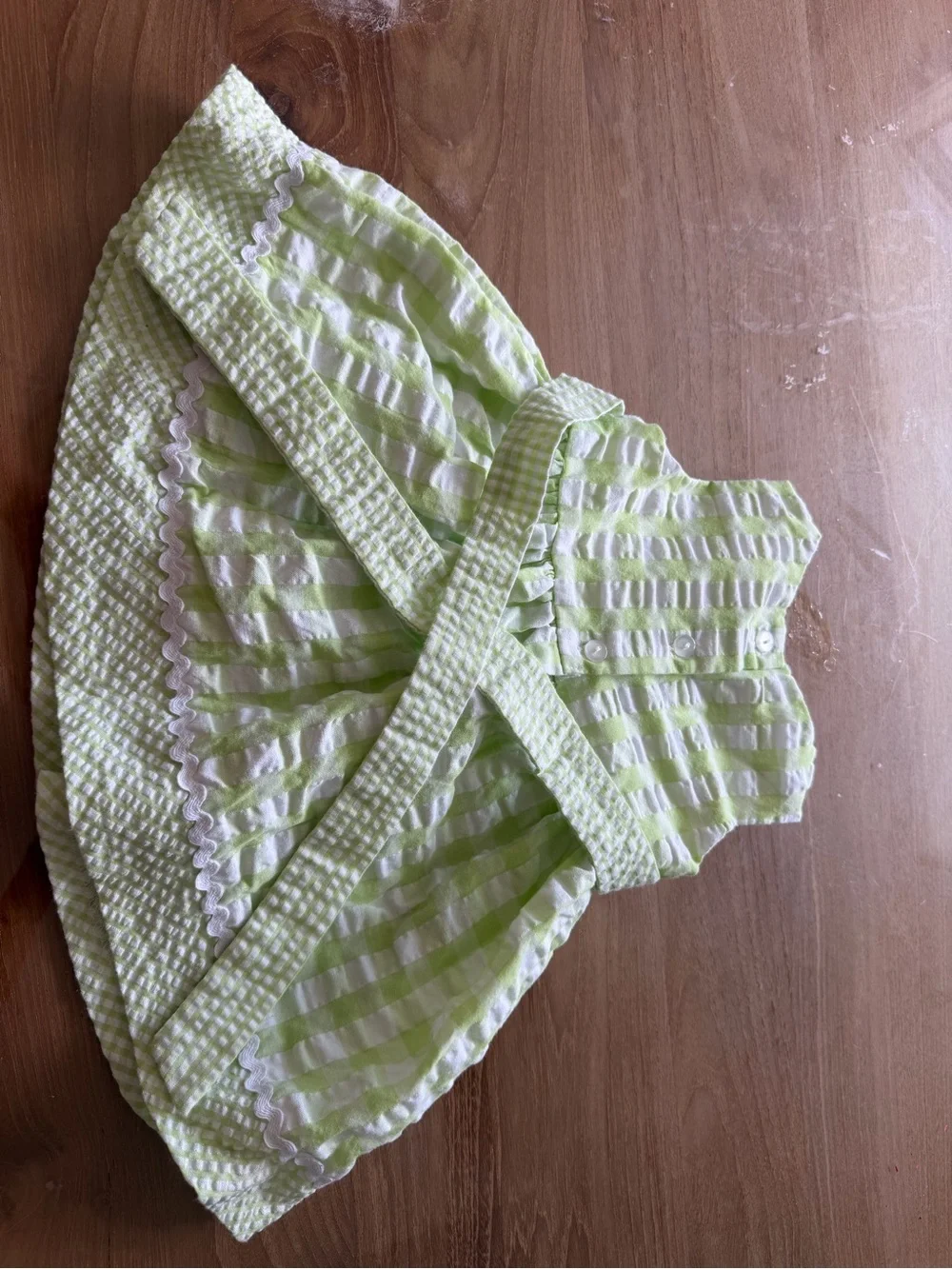 Bonnie Baby Light Green and White Striped Dress with Bow